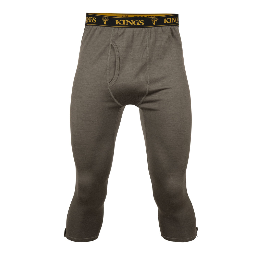 King's Camo XKG Foundation 260 Zip Off Merino Bottom olive M front view shows lightweight warmth