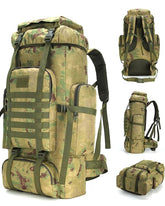 King'sGuard 70L backpack main compartment keeps clothes organized for multi-day trips.