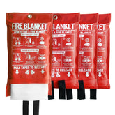 KingtooSize fire blanket 40x40 folded in bright red pouch for quick access and storage.