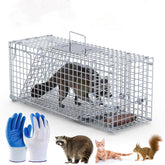KinWarmth live humane trap cage front view with durable galvanized metal