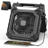 KITWLEMEN 10.2-inch fan front view showing powerful airflow for camping.