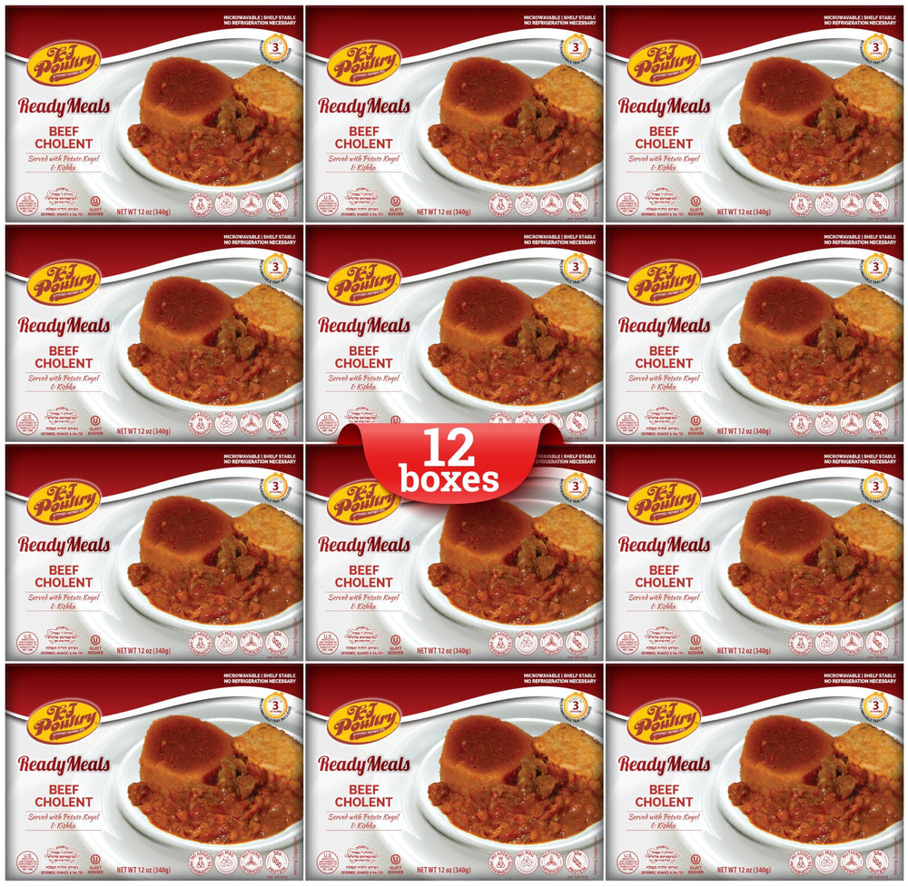 KJ Poultry Beef Chulent Kugel Pack — ready-to-eat Shabbos meal