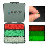 KJEIM Glow Fishing Beads 5x8mm set in red, green, and white