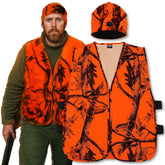 Klarny Outdoors camo orange hat enhances visibility and warmth for early-morning hunts