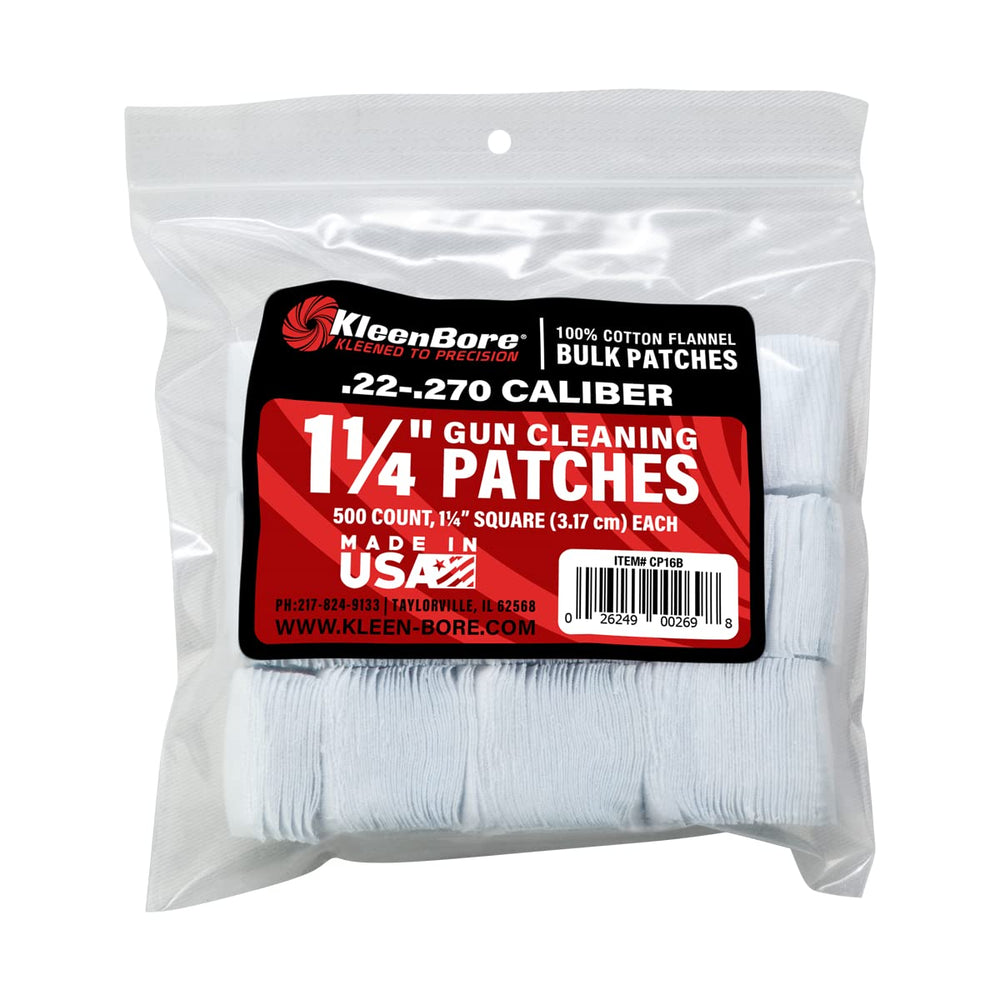 KleenBore 1-1/4 inch patches, white, 500-pack