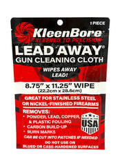 KleenBore Lead Away Gun Cloth removing lead and carbon from gun cylinders