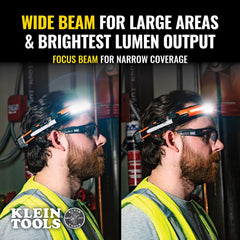 Klein Tools 56308 headlamp Focus mode for precise, focused beam on detail work.