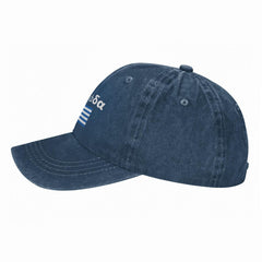 KLIUXBF washed denim cap closeup of soft, breathable fabric