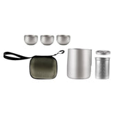 KLKCMS Titanium Tea Set teapot for travel, compact and easy to carry