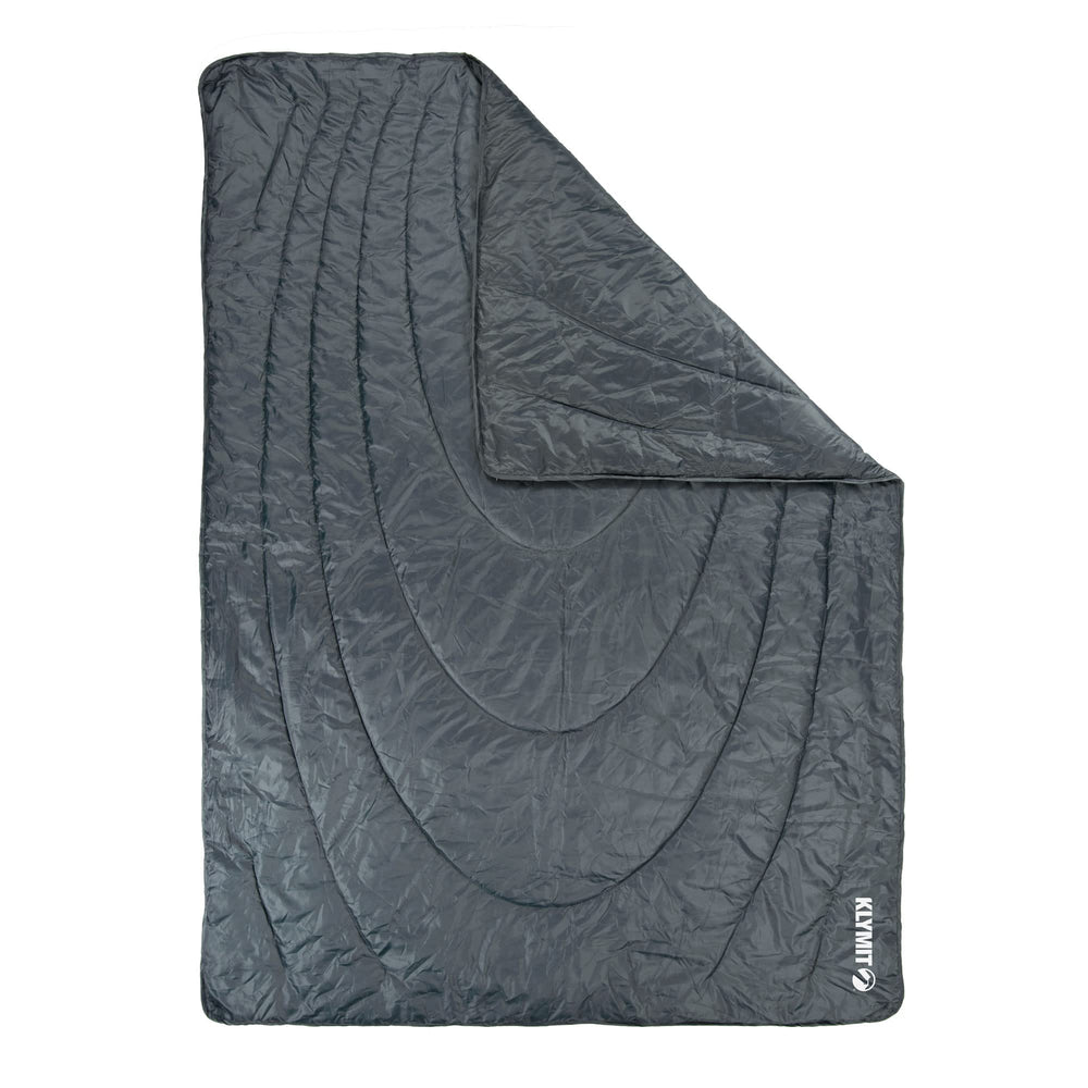 Klymit Horizon Travel Blanket shows water-resistant fabric for outdoor use