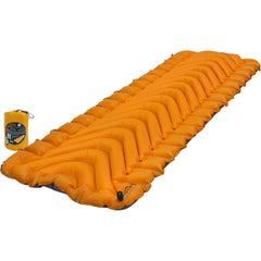 KLYMIT Insulated Static V Lite sleeping pad inflating, featuring quick setup for camping.