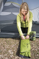 Klymit V2 inflation valve enabling quick setup for camp mornings