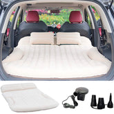 KMZ SUV Air Mattress beige-coffee full-inflation setup for SUV trunk camping.