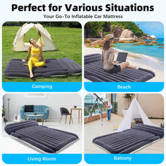 KMZ SUV Air Mattress quick inflate pump connected to car 12V for fast setup