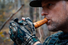 Knight & Hale Hoot Extender front chamber grip enables steady control during calls.