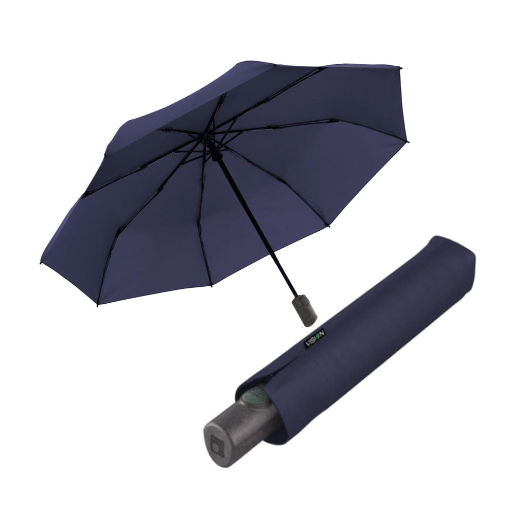 Knirps Vision Duomatic umbrella in compact open-close mode for quick travel use