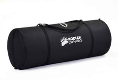 KODIAK CANVAS swag tent olive windows open for airflow.