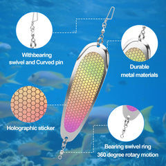 Kokanee Dodger flasher rotates 360 degrees for attracting salmon