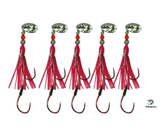 KOKOPROS hot pink octopus hoochies close-up, showcasing vibrant color for increased visibility