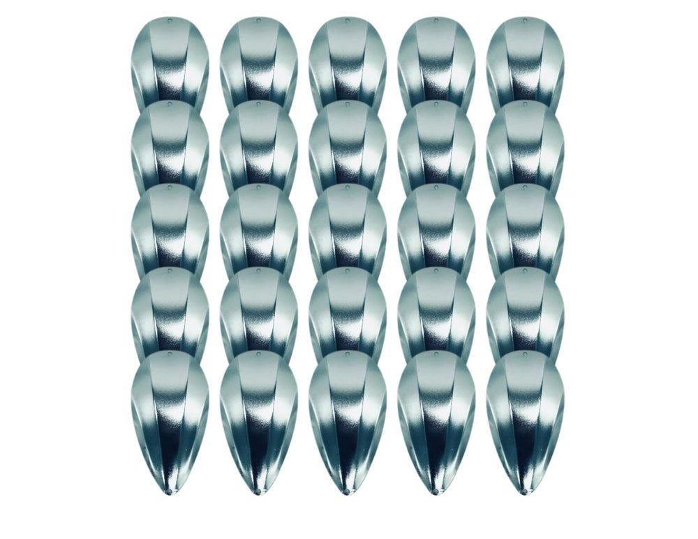 KOKOPROS Kokanee Salmon Jet Dodger Blank, front view, highly reflective finish boosts attraction.