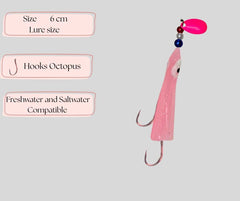 KOKOPROS octopus hoochies with blue and red beads boost strike visibility in water