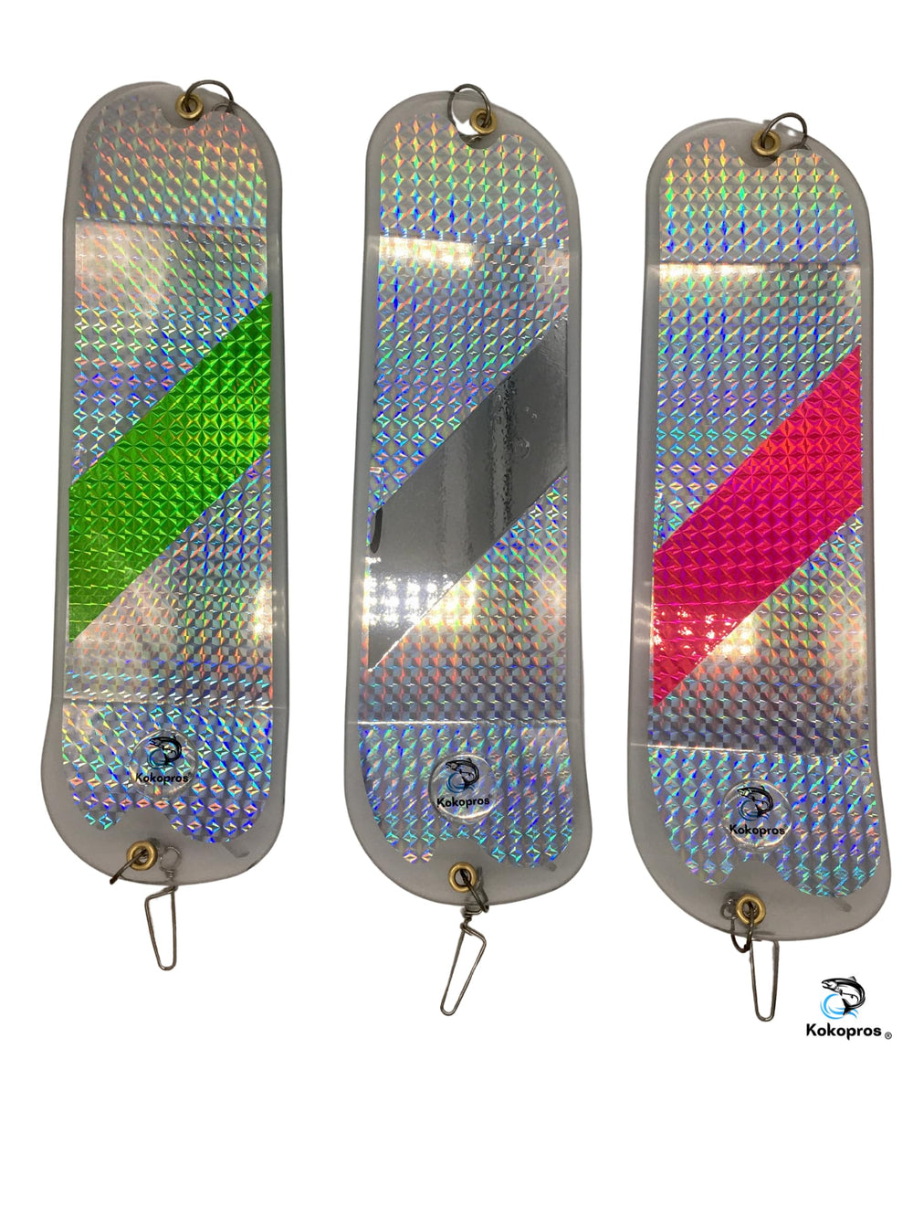 KOKOPROS 11-inch salmon flasher in hot pink boosts visibility for salmon and trout.