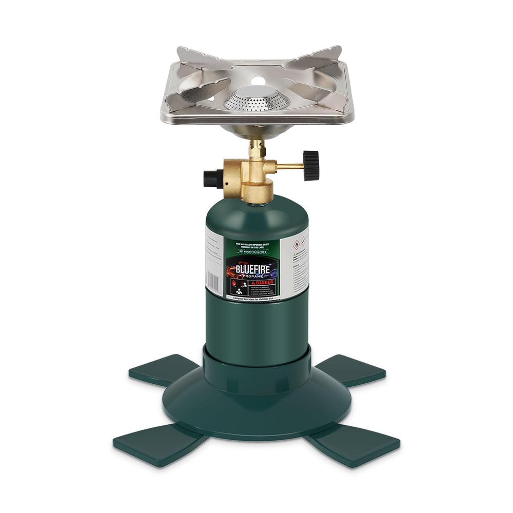 KOMAN camping stove packaged demonstrates portability for quick outdoor meals.