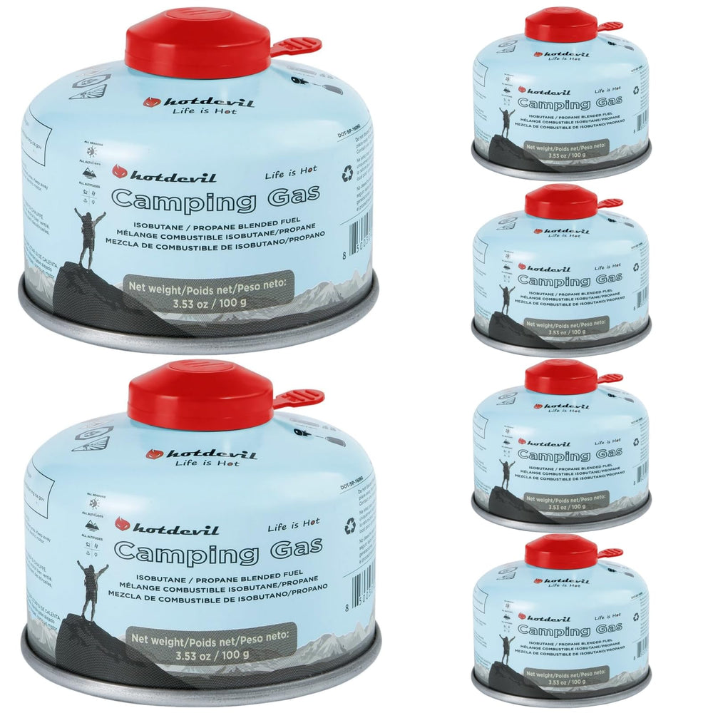 KOMAN isobutane fuel canister 4oz packaging for camping use and storage