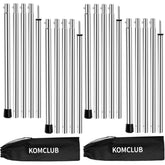 KOMCLUB telescoping poles at 78-inch extension supporting tarps during camping