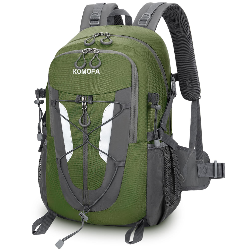 Komofa hiking backpack 30L front view with roomy main compartment for day hikes