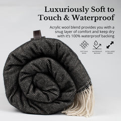 Komorebi picnic blanket faux wool top for soft touch