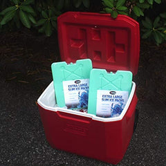 Kona XXL ice packs inside cooler demonstrating long-lasting cold storage.