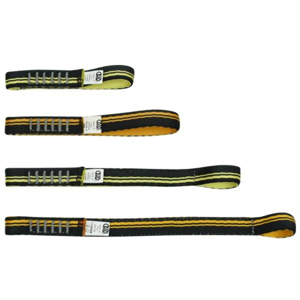 KONG Express Sling yellow strap for mountaineering and canyoning rigging safety.