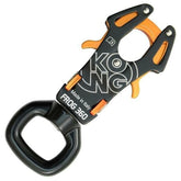 Kong Italy Frog 360 swivel connector in black and orange for no-twist lanyards.