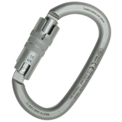 Kong Italy Ovalone Carbon Twist Lock carabiner in Lunar White, ideal for secure, heavy-duty connections.