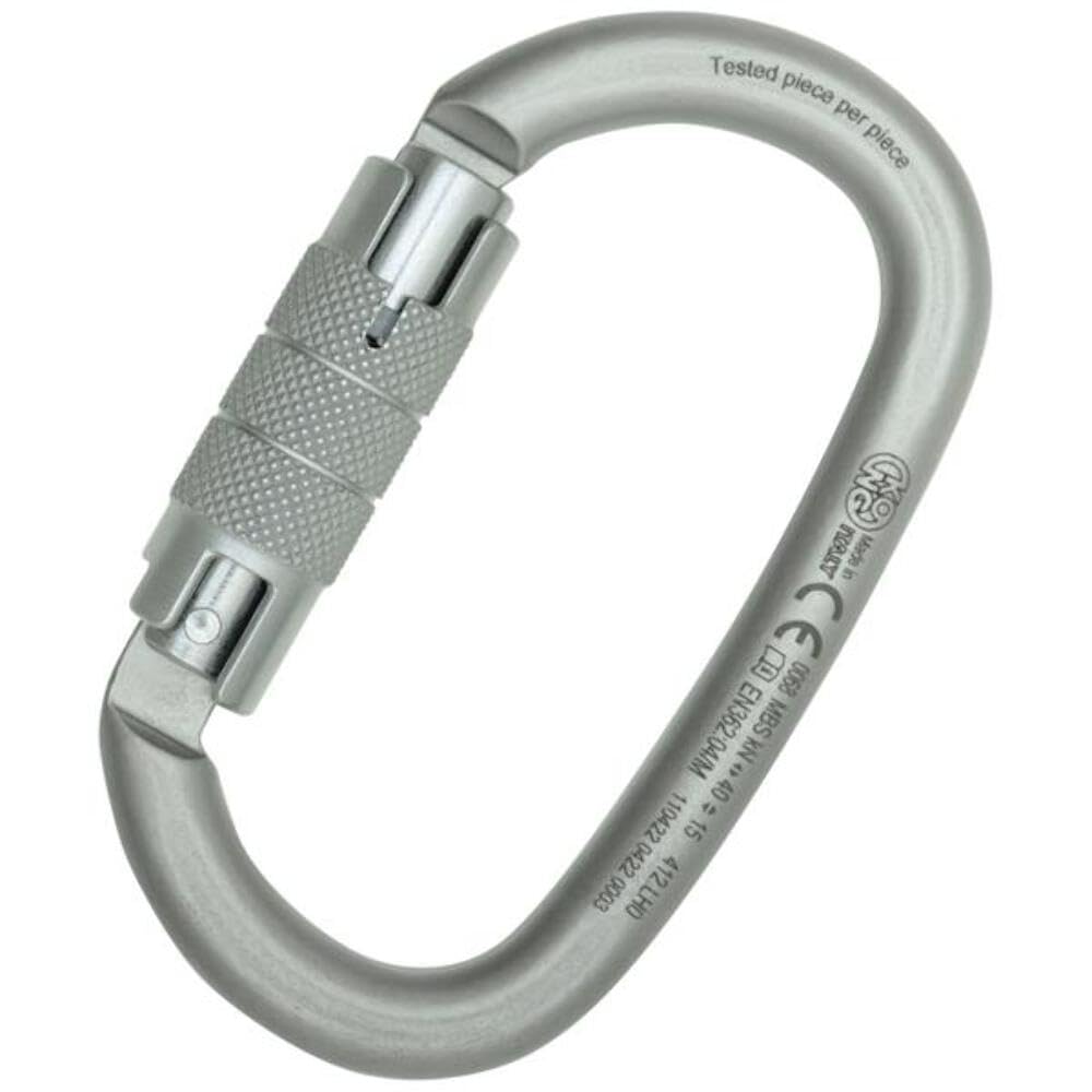 Kong Italy Ovalone carbon twist lock carabiner in lunar white for heavy-duty connections