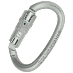 Kong Italy Ovalone DNA Twist Lock ANSI carabiner in Lunar White enables 90° rotation for offset-load use
