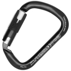 Kong Italy Rise Lock X-Large aluminum carabiner in black for secure rope handling and edge protection