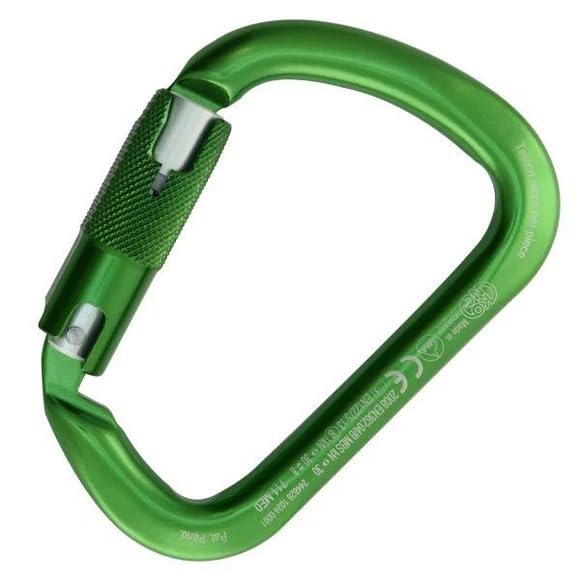 Kong Italy Rise Lock X-Large aluminum carabiner in green offers secure, quick-closing rigging.