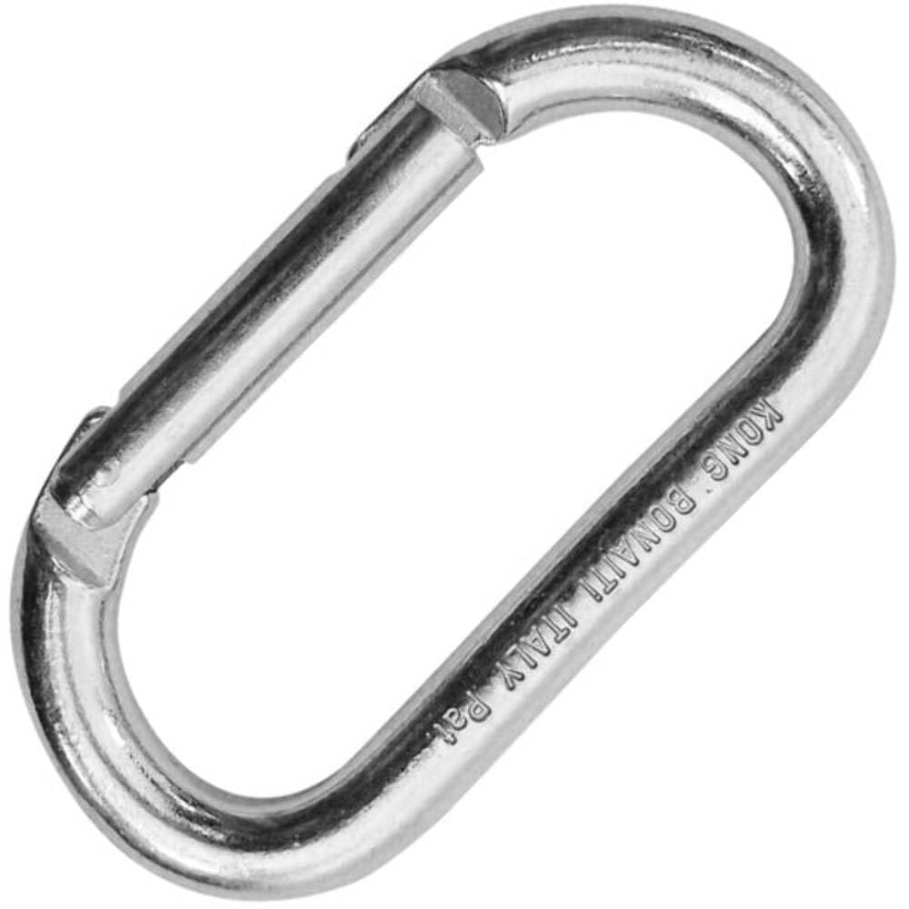 Kong Italy steel oval keylock carabiner, 105mm, for secure multiuse tasks.