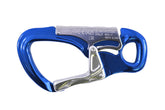 Kong Italy Tango carabiner blue front view for reliable clipping on via ferrata