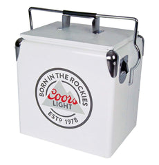 Koolatron Coors Light ice chest with bottle opener for quick outdoor refreshment.