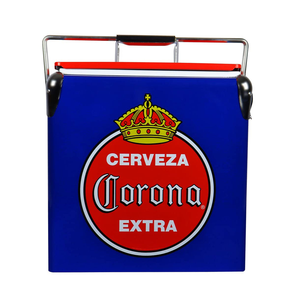 Koolatron Corona Retro Ice Chest with external bottle opener for quick drinks