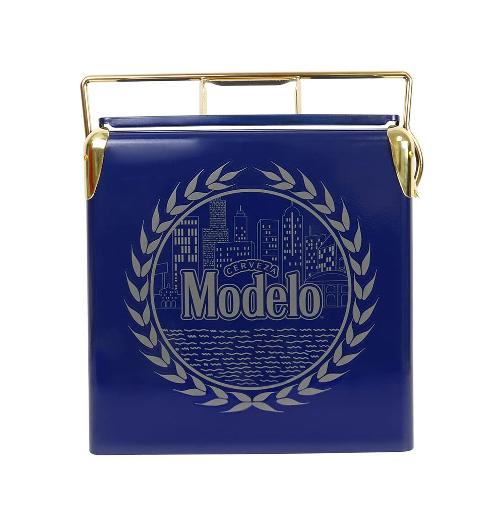 Koolatron retro ice chest with bottle opener for quick drinks outdoors