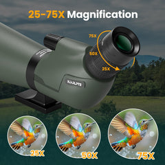 Koolpte waterproof body protects optics in rain and mist.