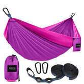 Kootek camping hammock folded sack showing compact carry size for travel
