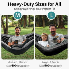 Kootek camping hammock-in-nature demonstrates outdoor relaxation with sturdy support.