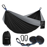 Kootek camping hammock strap-system shows adjustable loops for quick setup and comfort.
