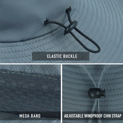 Downward 3.75 inch wide brim for sun protection