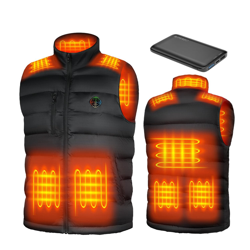 KOVNLO heated vest front view demonstrates lightweight warmth for outdoor activities.